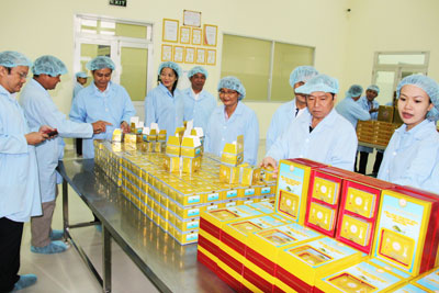 Đo&agrave;n c&ocirc;ng t&aacute;c tham quan tại Nh&agrave; m&aacute;y Chế biến nguy&ecirc;n liệu yến s&agrave;o.